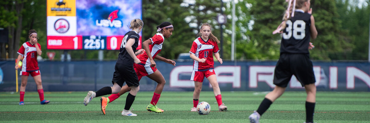 High School Girls Playing Soccer